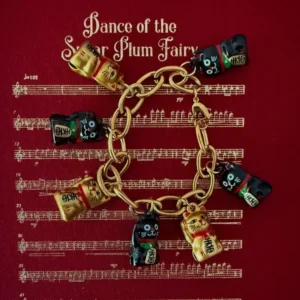 Pulsera Maneki Negro con Dorado